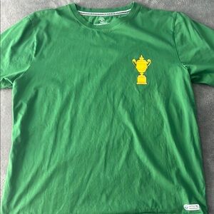 Green Men's Shirt with Trophy Design